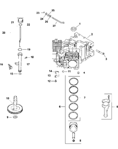 Kohler Cv730-0055 Crankcase Diagram and Parts List for 53AH8CT2050-25HP Cub Cadet